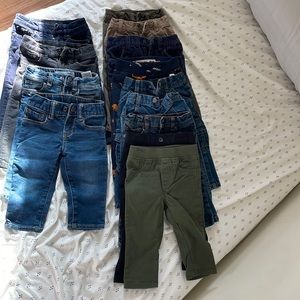 Bundle 14 items baby gap jeans long pants toddler Levi’s jeans